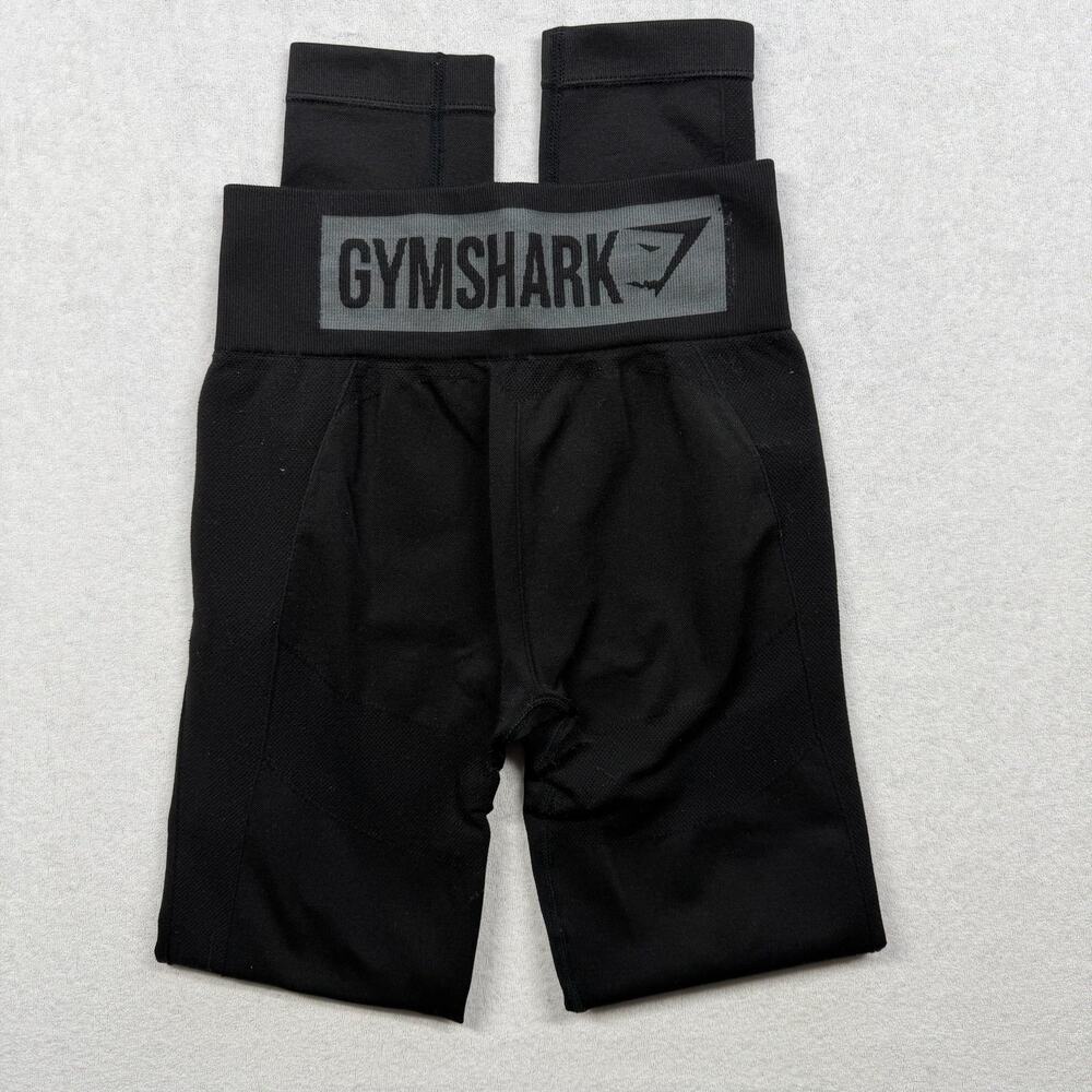 Gymshark Fit Seamless Leggings Women’s XS Black Logo Waistband High Rise